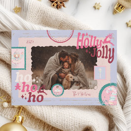 Tarjeta Festiva Navidades de Groovy Nutcracker Retro Pastel