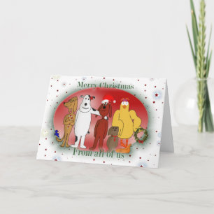 Tarjeta Festiva Navidades de grupos de animales Fiestas Personaliz