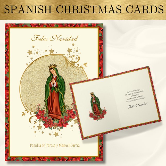 Tarjeta Festiva Navidades de Guadalupe de España Pointsettia (Subido por el creador)