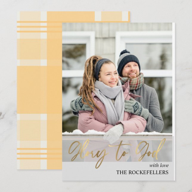 Tarjeta Festiva Navidades de guión de la gloria de Dios Montaron f (Anverso / Reverso)