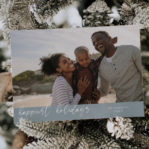 Tarjeta Festiva Navidades de guion de vacaciones más felices