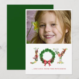 Tarjeta Festiva Navidades de guión jovial floral personalizado de