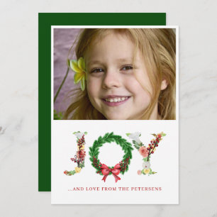 Tarjeta Festiva Navidades de guión jovial floral personalizado de 