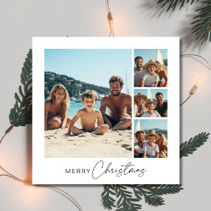 Tarjeta Festiva Navidades de guiones 4 playas náuticas fotográfica