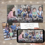 Tarjeta Festiva Navidades de guiones blancos y años nuevos cepilla<br><div class="desc">Envíe elegantes saludos alegres y comparta cuatro de sus fotos favoritas con una tarjeta de vacaciones única de 4"x8" para personalizados. Todo el texto de esta plantilla es sencillo de personalizar para incluir cualquier texto, como Feliz Navidad, Felices Fiestas, Saludos de Temporadas, Saludos de Año Nuevo, etc. (IMAGE PLACEMENT TIP:...</div>