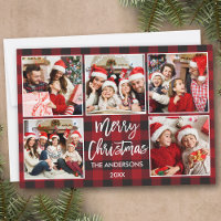 Navidades de guiones de pincel 5 Placa roja de fot