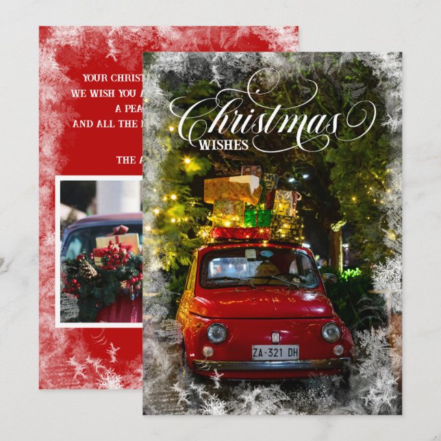 Tarjeta Festiva Navidades de guiones Desearía fotos de personaliza (Anverso / Reverso)