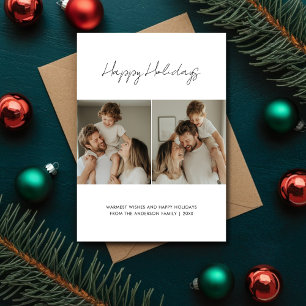 Tarjeta Festiva Navidades de guiones Felices Festividades Foto fam