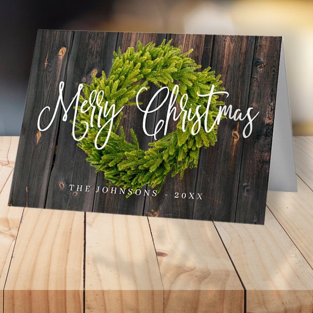 Tarjeta Festiva Navidades de guirnaldas botánicas rústicas (Subido por el creador)