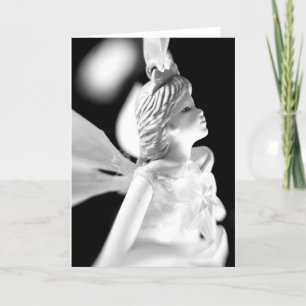 Tarjeta Festiva Navidades de hadas en blanco y negro
