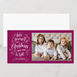 Tarjeta Festiva Navidades de Hand Lettered Merry Li a un lado