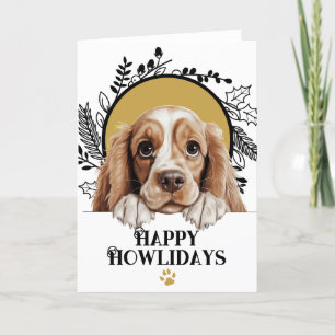 Tarjeta Festiva Navidades de Happy Howlidays American Cocker Spani