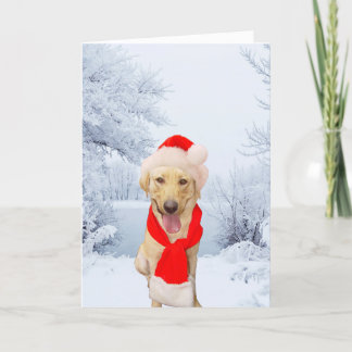 Tarjeta Festiva Navidades de Happy Lab Santa White