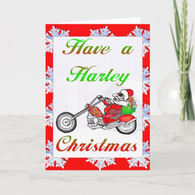 Tarjeta Festiva navidades de harley (Anverso)
