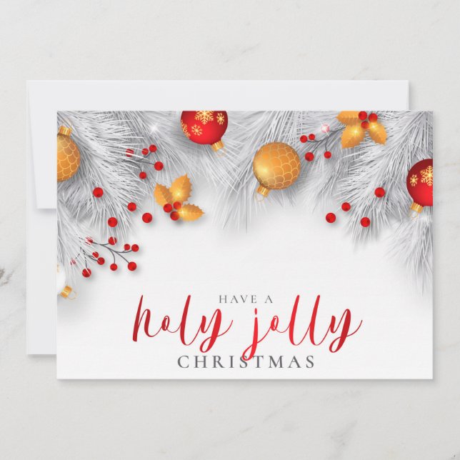 Tarjeta Festiva Navidades de Have Holly Jolly (Anverso)