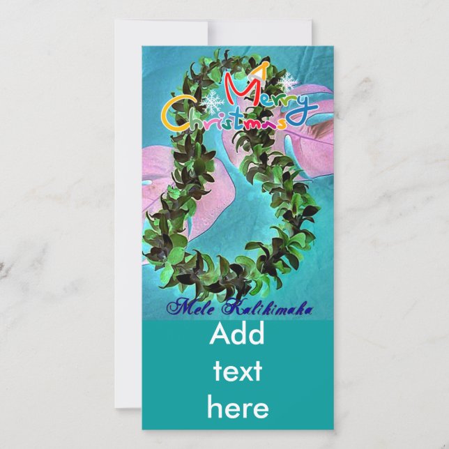 Tarjeta Festiva Navidades de Hawái (Anverso)