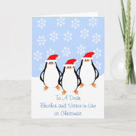 Tarjeta Festiva Navidades de Hermano Esposa de Pingüino