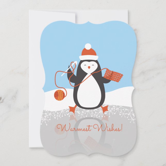 Tarjeta Festiva Navidades de hilados de ganchos de crochet de ping (Anverso)