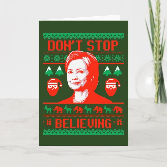 Tarjeta Festiva Navidades de Hillary - No dejen de creer - (Anverso)