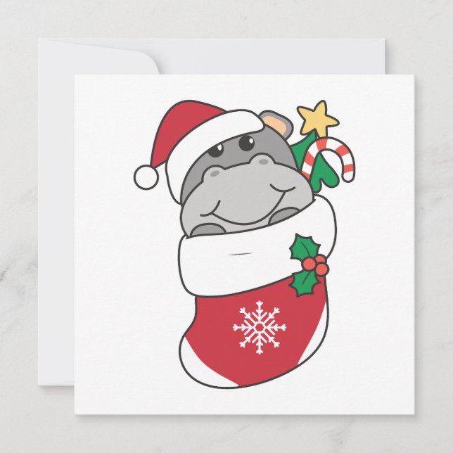 Tarjeta Festiva Navidades de Hippo Nieve Animales De Invierno Hipp (Anverso)