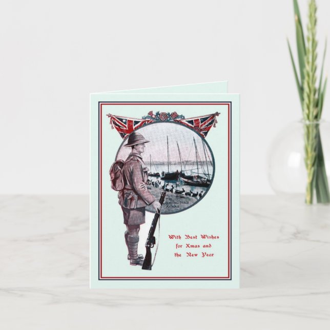 Tarjeta Festiva Navidades de Historia Militar de Gran Bretaña (Anverso)