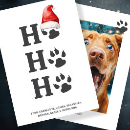 Tarjeta Festiva Navidades de Ho Ho Ho Ho Ho Ho Ho Ho Dog Paw perso