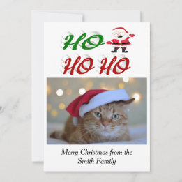 Tarjeta Festiva Navidades de Ho Ho Ho Ho Santa Claus con foto guio