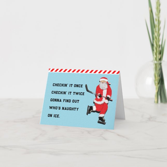 Tarjeta Festiva Navidades de hockey (Anverso)