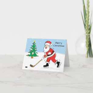 Tarjeta Festiva Navidades de hockey sobre hielo