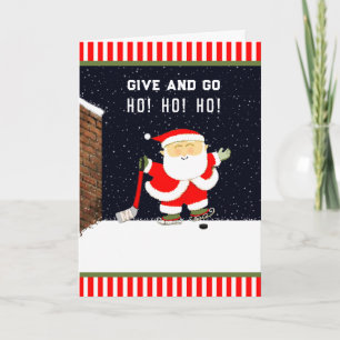 Tarjeta Festiva Navidades de hockey sobre hielo