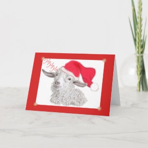 Tarjeta Festiva Navidades de HoHo Angora Goat