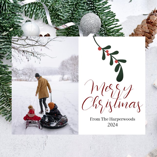 Tarjeta Festiva Navidades de hoja de flores de invierno Una foto (Subido por el creador)