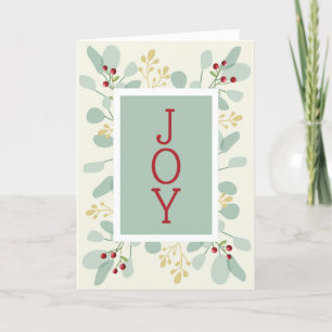 Tarjeta Festiva Navidades de hojas y bayas