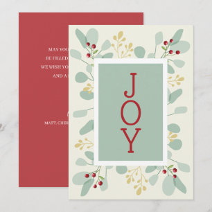 Tarjeta Festiva Navidades de hojas y bayas no foto
