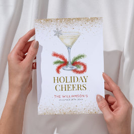 Tarjeta Festiva Navidades de Holiday Chequeers Cocktail Martini