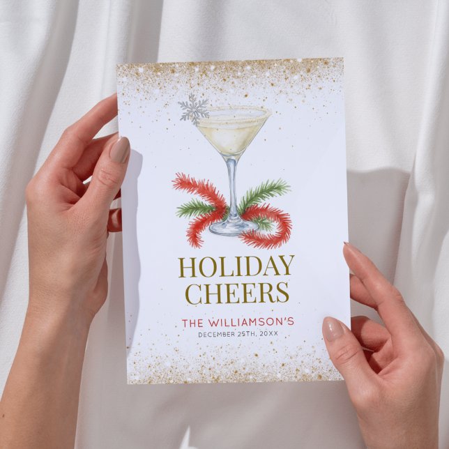 Tarjeta Festiva Navidades de Holiday Chequeers Cocktail Martini (Subido por el creador)