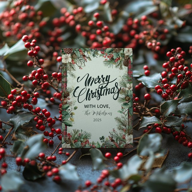 Tarjeta Festiva Navidades de Holiday Tartan (Subido por el creador)