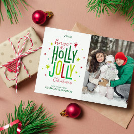 Tarjeta Festiva Navidades de Holly Jolly