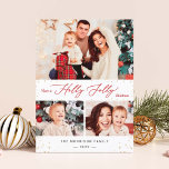 Tarjeta Festiva Navidades de Holly Jolly Moda Gold Confetti 3 Foto<br><div class="desc">Envíe sus deseos a sus Navidades con estas tarjetas de fotos de vacaciones que cuentan con Confeti Gold y un guión manuscrito para resaltar su mensaje de bienvenida. (1) Para una mayor personalización, haga clic en el enlace "personalizar adicional" y utilice nuestra herramienta de diseño para modificar esta plantilla. (2)...</div>