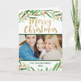 Tarjeta Festiva Navidades de Holly Wreath