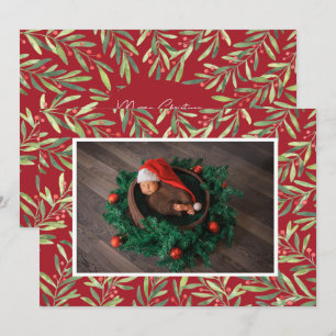 Tarjeta Festiva Navidades de Holly y Berries