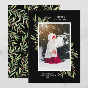 Tarjeta Festiva Navidades de Holly y Berries