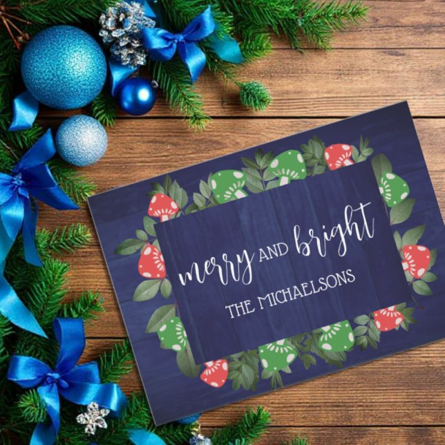 Tarjeta Festiva Navidades de hongos singulares rusticos de Woodlan (Subido por el creador)