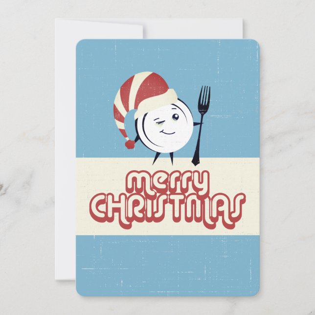 Tarjeta Festiva Navidades de horneado retro comida personalizada (Anverso)