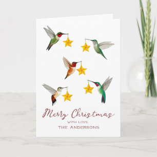 Tarjeta Festiva Navidades de Hummingbirds personalizados
