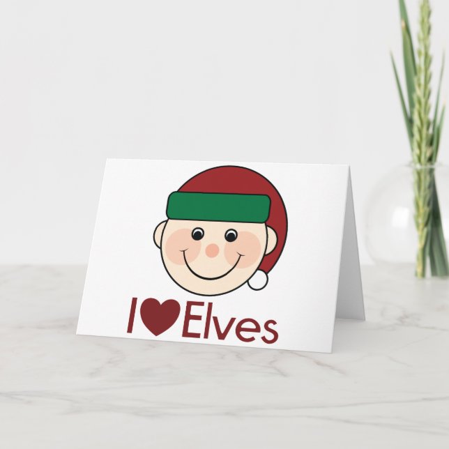 Tarjeta Festiva Navidades de I Heart Elves (Anverso)
