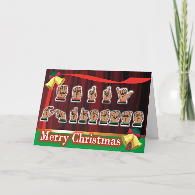 Tarjeta Festiva Navidades de idiomas de Rótulo 2 (Anverso)