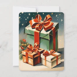 Tarjeta Festiva navidades de ilustracion de regalo