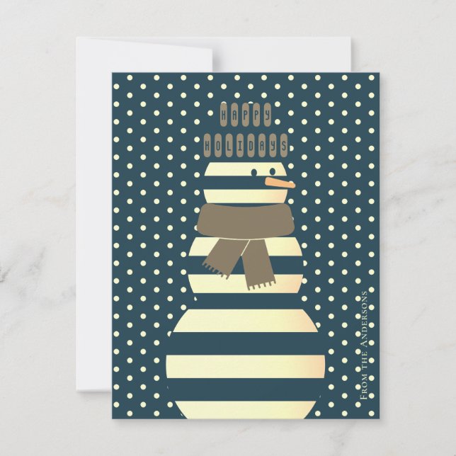 Tarjeta Festiva Navidades de ilustracion de snowman abstractos mod (Anverso)