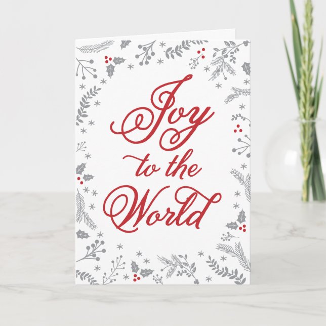 Tarjeta Festiva Navidades de invierno de Berries festejan 1 foto d (Anverso)